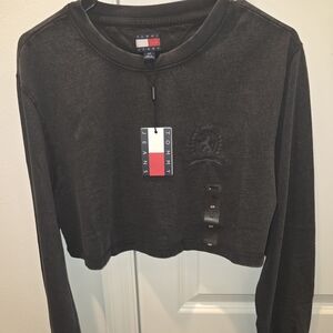 Tommy Jeans Black Cropped Long Sleeve